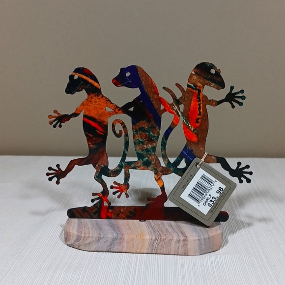 NWT Sandstone & Enamelware Gecko Decor - Picture 2 of 5